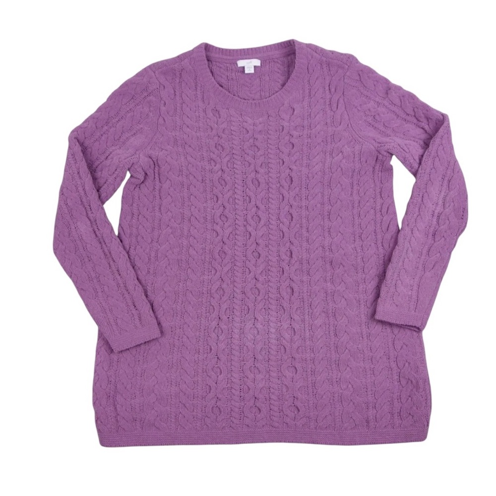 J. Jill Women's Cable Knit Sweater purple size M petite